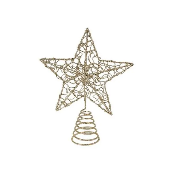 Puntal estrella de alambre champagne 20x25 cm x1