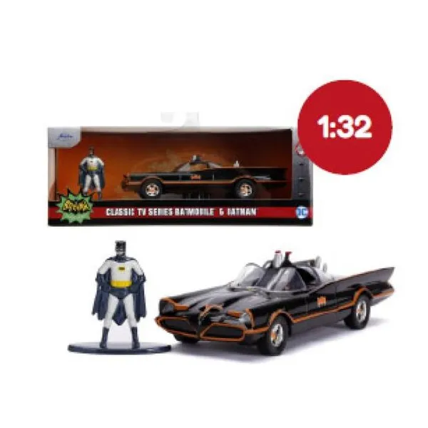 Jada - auto escala 1:32 batmobile 1966 classic con figura de batman 4 cm - en caj