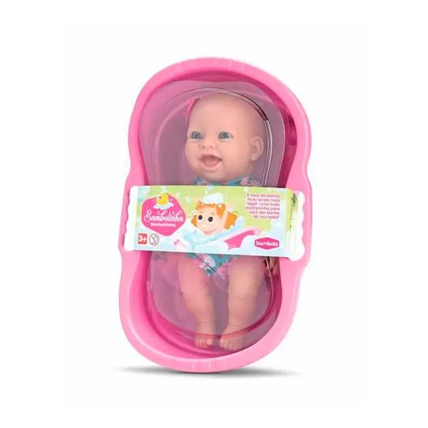 Bebé bambolinha con bañera 23 cm bambola 25x10x17 cm