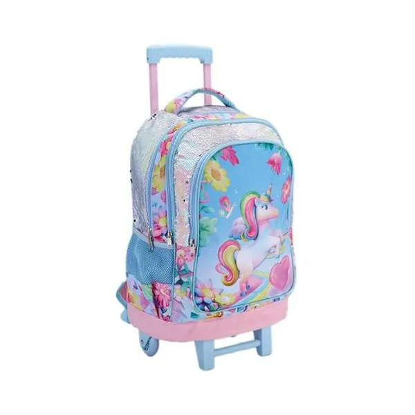 Mochila 18" con carro 3d unicornio Filgo