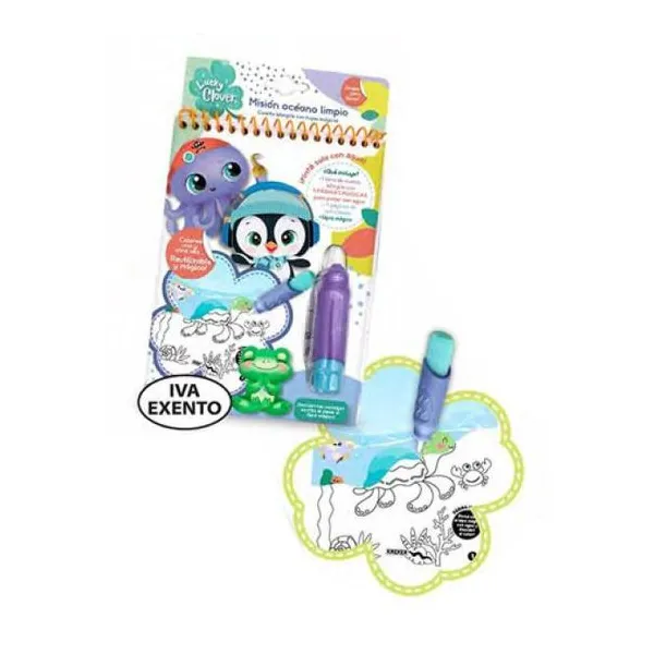 Mision oceano limpio - libro de cuentos para pintar con agua