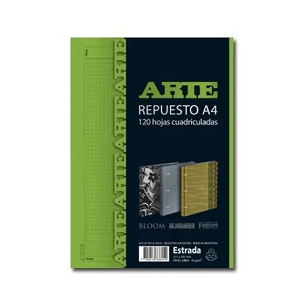 Repuesto Arte tamaño a4 x120 hs.cuaderno