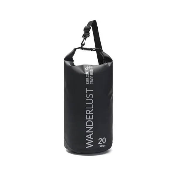 Mochila estanco impermeable negra 59x23.5x23.5 cm wanderlust