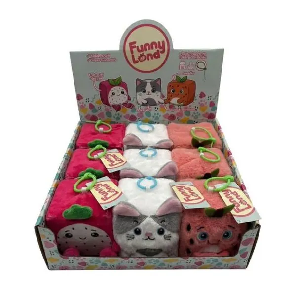 Peluches squezze 8 cm funnyland frutas y gatito