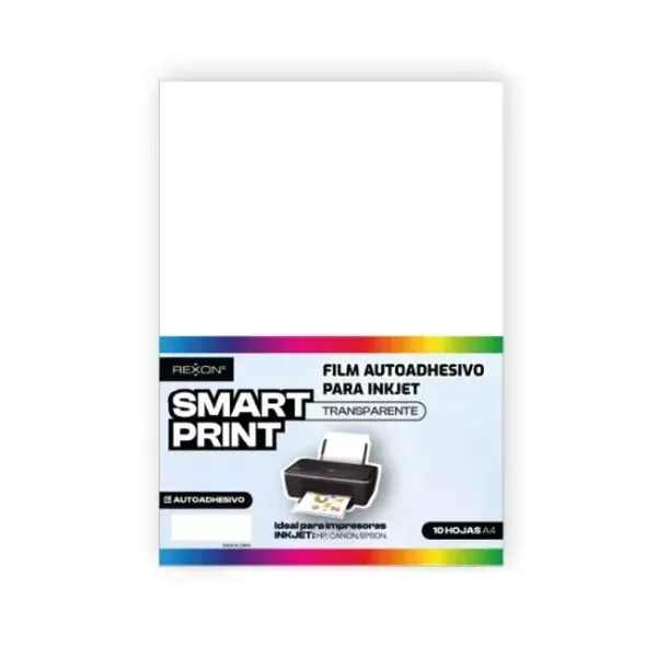 Film autoadhesivo para inkjet rexon transparente a4 x10 hjs.