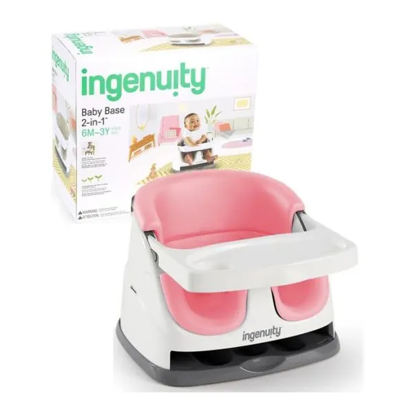 Ingenuity booster baby base 2 en1 seat pink (6 meses hasta 3 años)