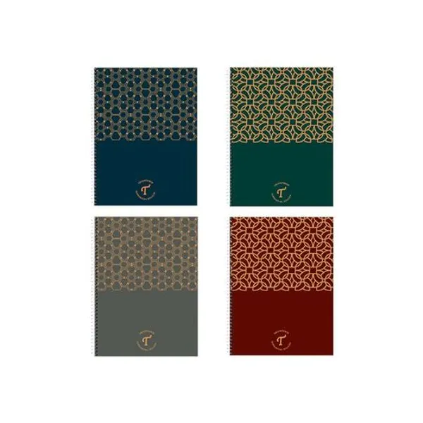 Cuaderno 22x29 cm rayado 100h tapa dura con espiral linea bitono trama x1 Triunfante