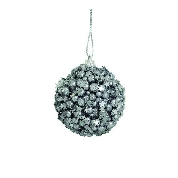 Borla estrellas 6 cm plata caja x6