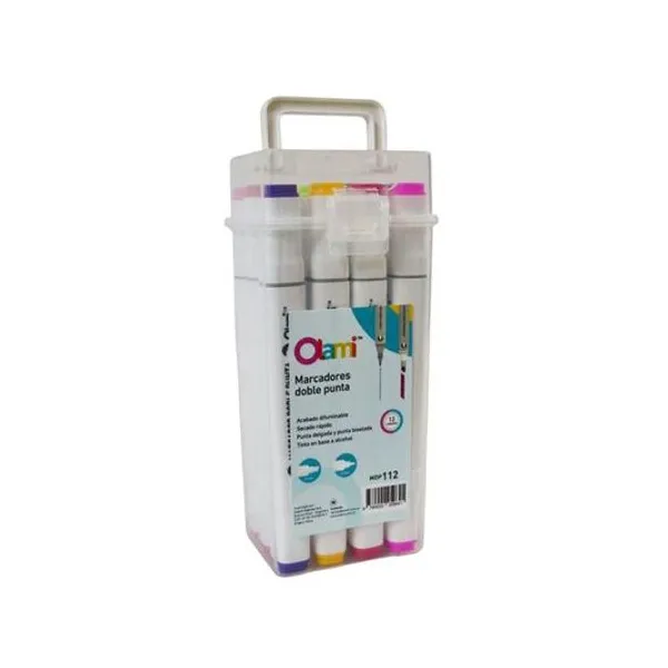 Marcador doble punta 2-5 mm caja x12 unidades olami
