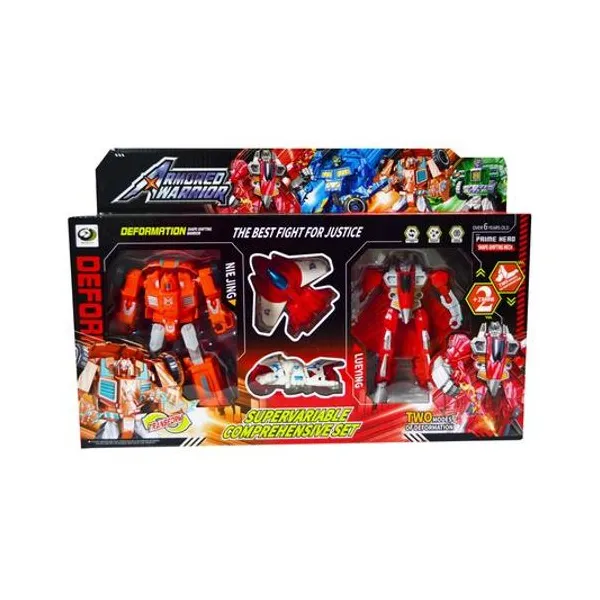 Robot transformers con accesorios en caja 41x21x7 cm