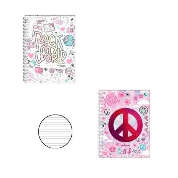Cuaderno 16x21 cm rayado 80 hojas tapa dura con espiral quitapesares Mooving