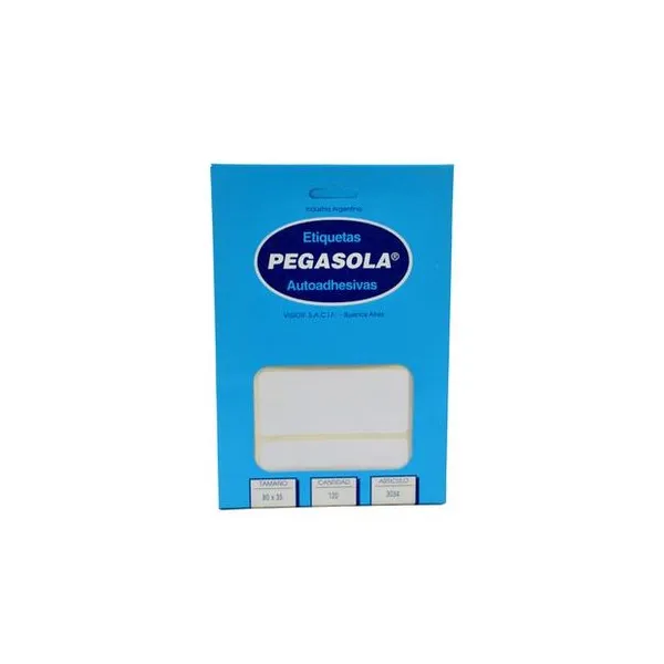Etiquetas ueta autoadhesiva blanca 80x35 mm caja 4 unidades x30 hojas pegasola