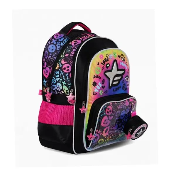 Mochila 18" espalda star holografica x unidad colores surtidos footy
