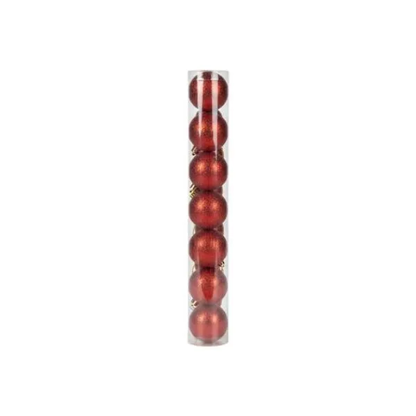 Borlas variadas rojas 6 cm tubo x8
