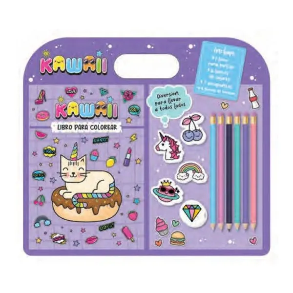 Diviertete pintando kawaii cute valija con accesorios