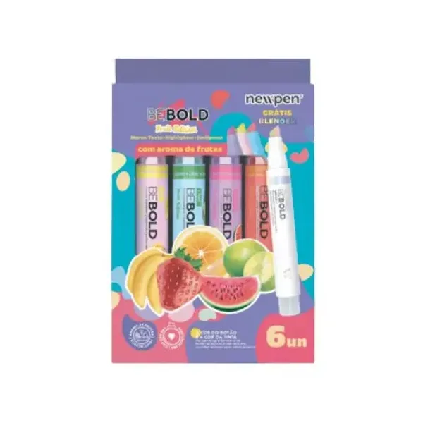 Resaltadores perfumados newpen be bold fruit x6 unid.