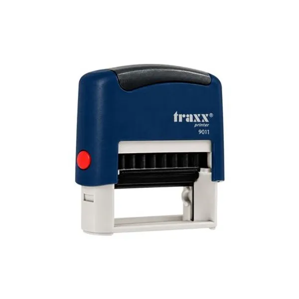 Sello automatico autoentintable azul 38x14 mm x1 traxx