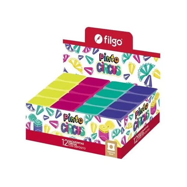 Sacapuntas con deposito circus caja x12 unidades Filgo - shcircus