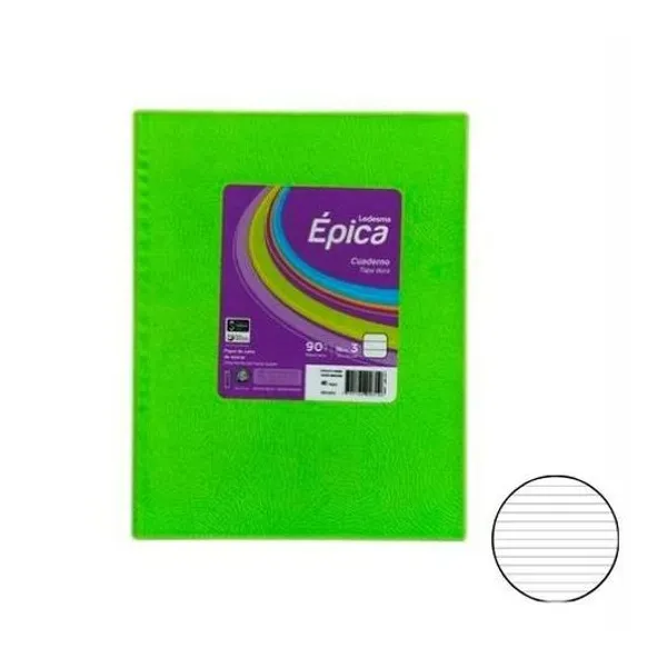 Cuaderno 19x24 rayado 48h t/d araña verde manzana epica