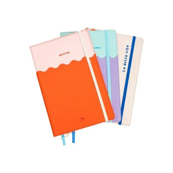 Cuaderno 14x21 cm punteado 80h t/d colorblock x1 fw