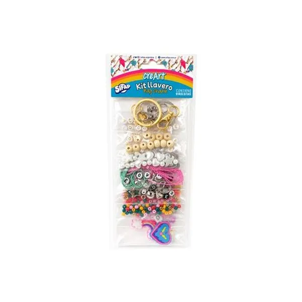 Set para armar llaveros x9 en blister Sifap - bag charm