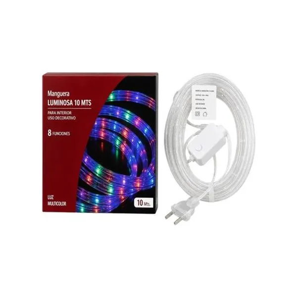 Luces led multicolor en manguera gruesa 10 mts 220v