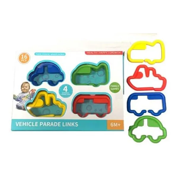 Didacticos medios de transporte eslabones para armar cadenas 16 pcs