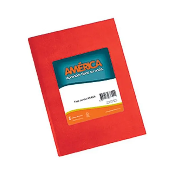 Cuaderno tapa dura América forr.x 82 hs.ray.rojo