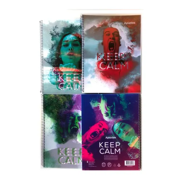 Cuaderno espiral a4 apuntes keep calm t/polipropileno 80 hs.raya