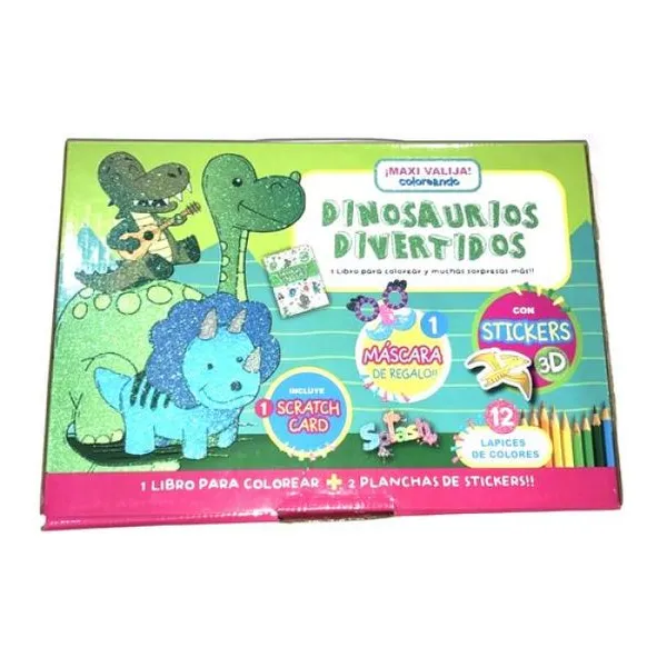 Maxi valija coloreando - dinosaurios divertidos