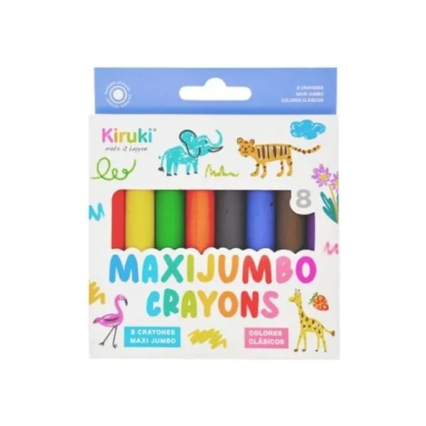 Cerita crayón kiruki jumbo maxi x8 colores surtidos