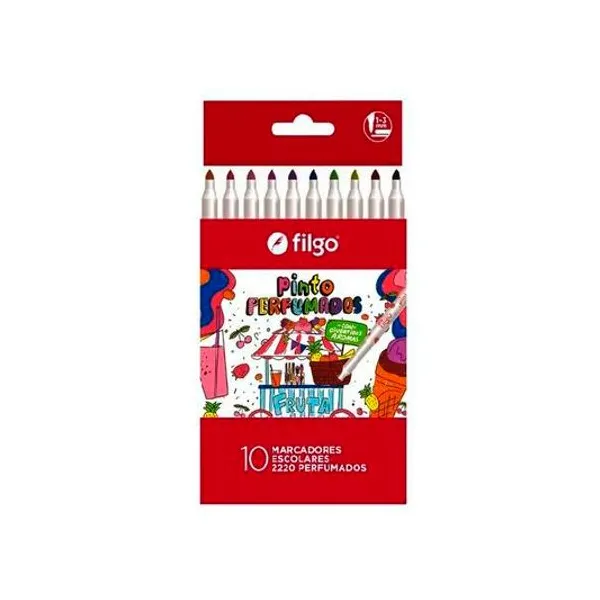 Marcador escolar perfumado Pinto 2220 caja x10 Filgo - c