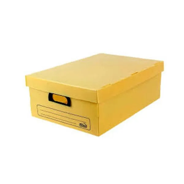 Caja plástico microc.plana n.° 802 con tapa amarillo 55x38x19,5 cm
