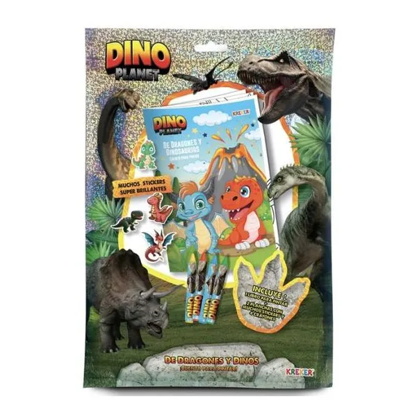 De dragones y dinos libro grande para colorear