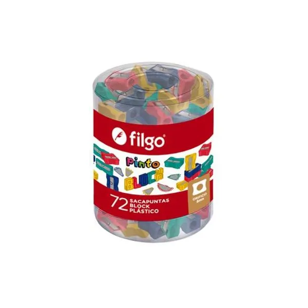 Sacapuntas plástico block 8 mm x72 Filgo - shblock