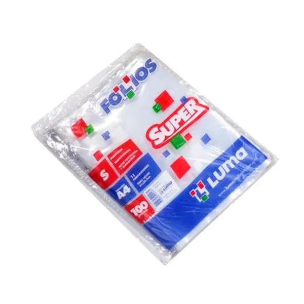 Folio a4 polietileno super 70 micrones x100 luma -