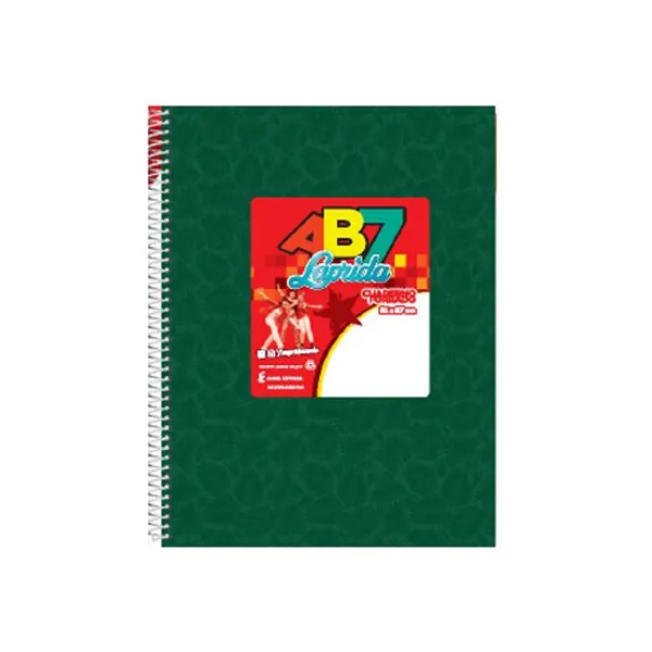 Cuaderno espiral a4 Laprida ab7 forrado 60 hs.cuadro verde