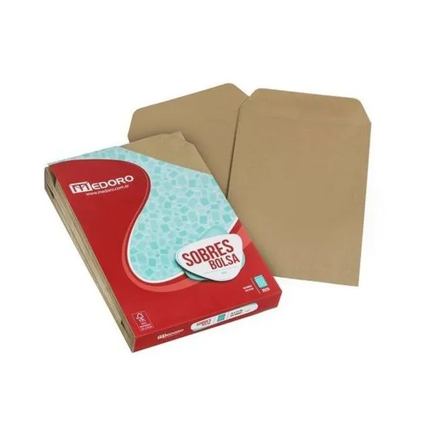 Sobre bolsa kraft 140x210 mm x100 unidades medoro
