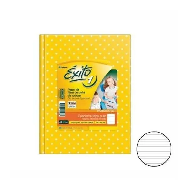 Cuaderno 16x21 rayado t/d lunar amarillo 48h Éxito