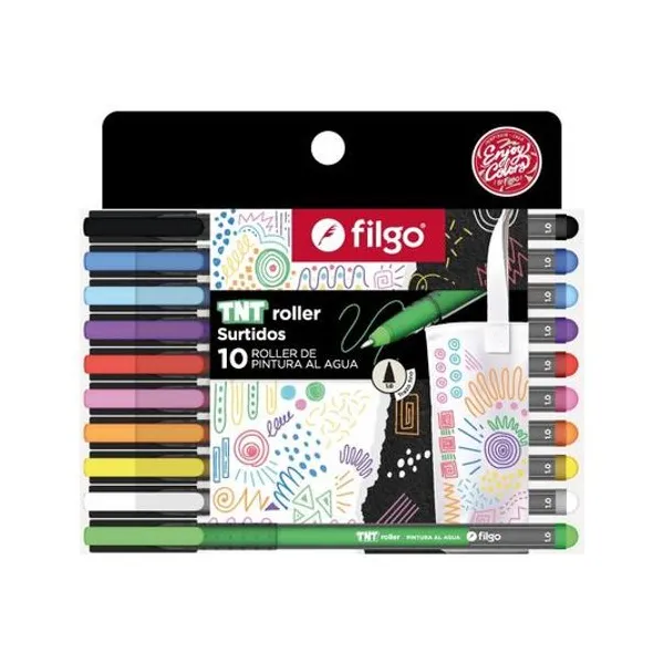 Marcador de pintura al agua tnt roller 1.0 mm surtido caja x10 unidades Filgo - tntrlr