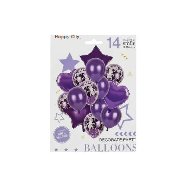 Set de globos 12/18" 14 piezas x1