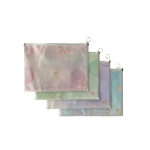 Sobre pvc con cierre zip the pel tamaño a4 con glitter