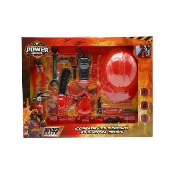 Set de bomberos equipo elite 17 piezas en caja 50x39x7 cm
