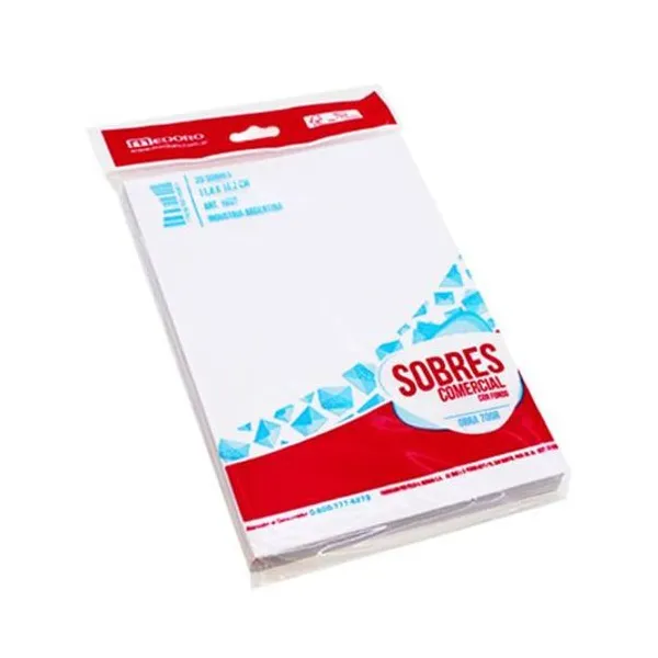 Sobre comercial obra con fondo 63 g 114x162 mm en blister x20 unidades medoro