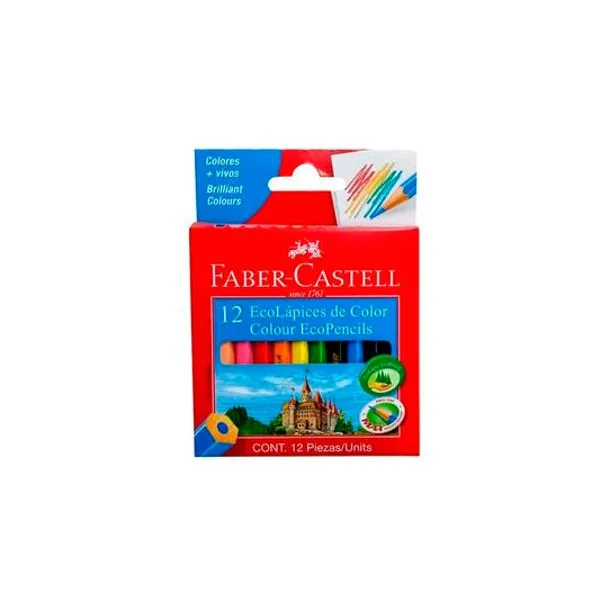 Lápiz de color corto caja x12 unidades faber