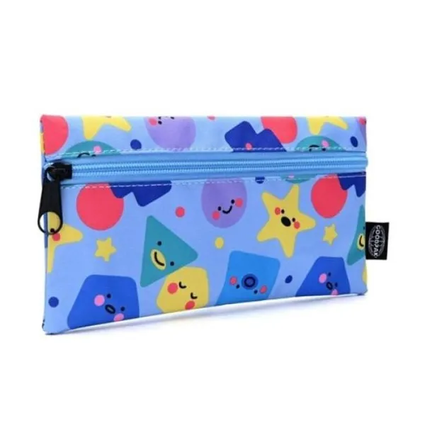 Cartuchera goodpak print formas celeste 22 x11.5 cm