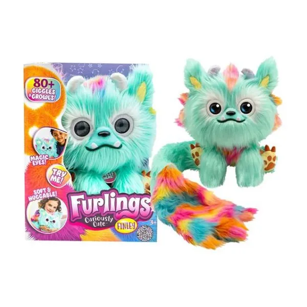 Furlings peluche interactivo finley ojos mágicos- 32 cm con más de 80 reacciones