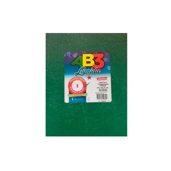 Cuaderno tapa dura Laprida ab3 19x23,5 x98hs.ray.verde