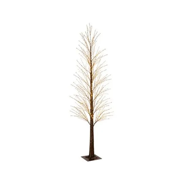 Árbol tronco marron con luz led blanca calida 120 cm