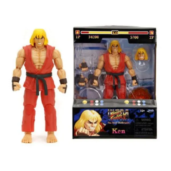 Jada - figura de accion 15 cm articulada street fighter ken con accesorios - en c